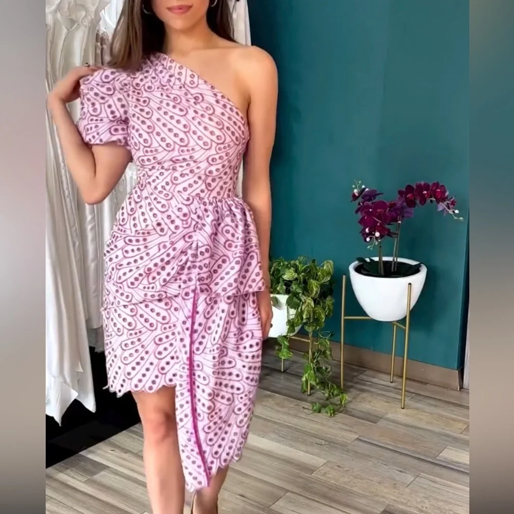 black denim overall dress Black Tie-Dye One-Shoulder Cotton Midi Dress 62